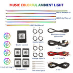 Universal Acrylic RGB LED Car Interior Ambient Lighting Strip Kit with App Control