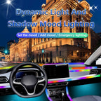 Universal Acrylic RGB LED Car Interior Ambient Lighting Strip Kit with App Control