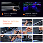 Universal Acrylic RGB LED Car Interior Ambient Lighting Strip Kit with App Control
